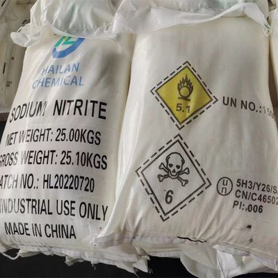 Порошок нитрита натрия NaNO2 99% 25 кг / мешок CAS № 7632-00-0 в качестве отбеливающего агента